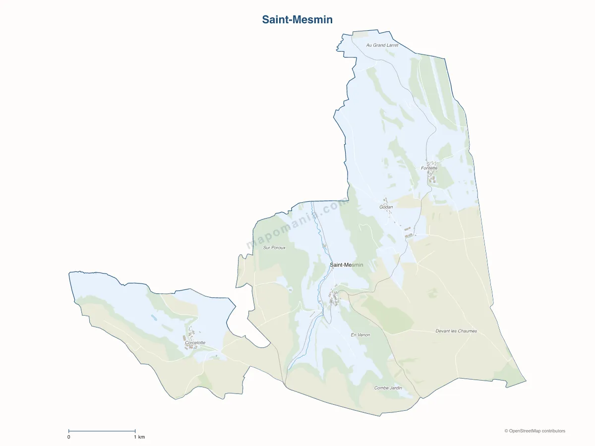 Carte de Saint-Mesmin à personnaliser