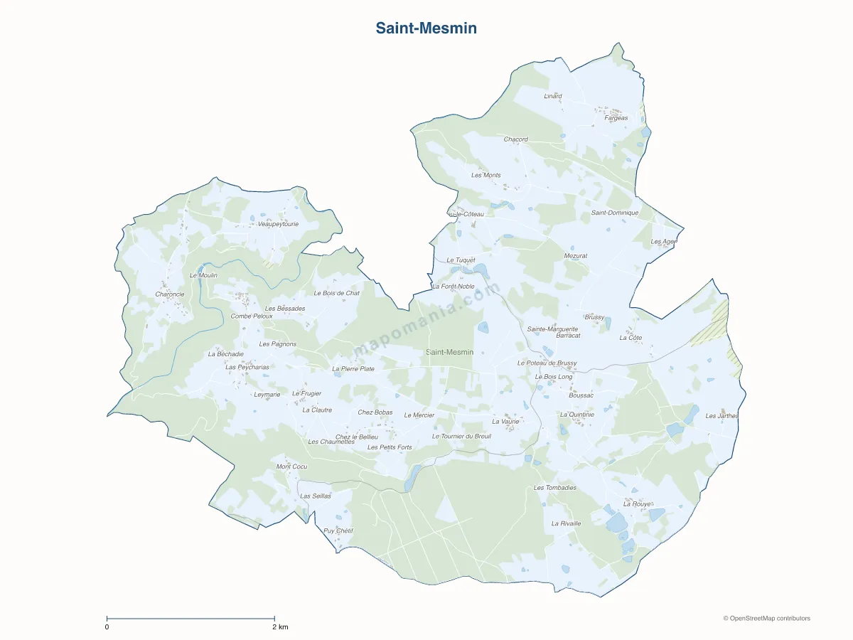 Carte de Saint-Mesmin à personnaliser