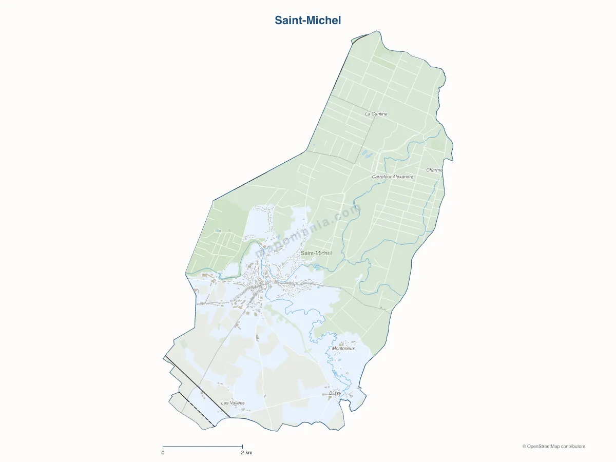 Carte de Saint-Michel à personnaliser