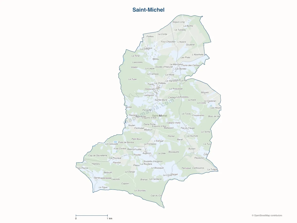 Carte de Saint-Michel à personnaliser