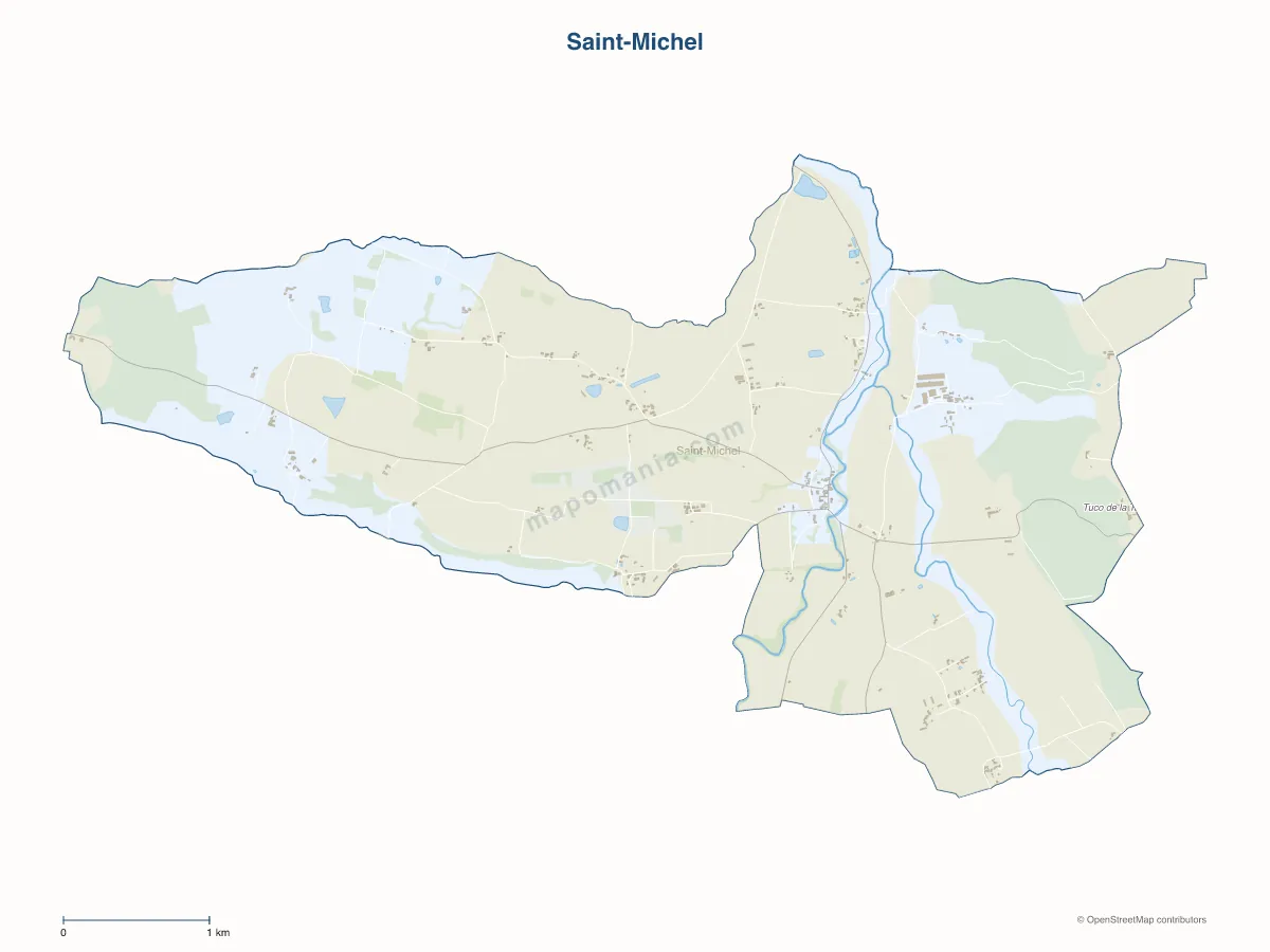 Carte de Saint-Michel à personnaliser