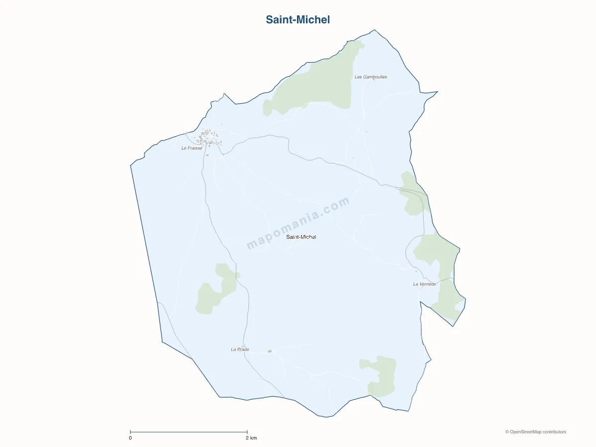 Carte de Saint-Michel à personnaliser