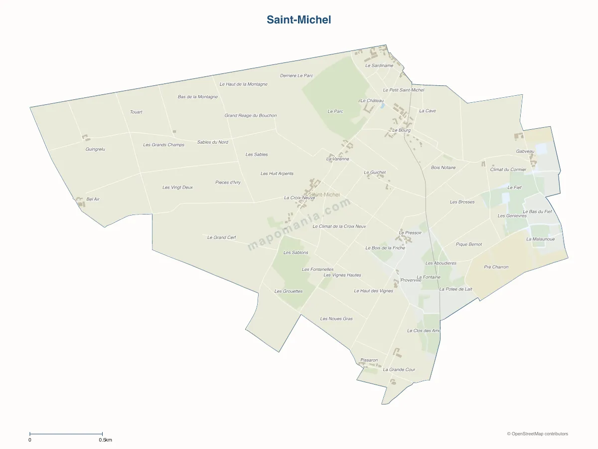 Carte de Saint-Michel à personnaliser