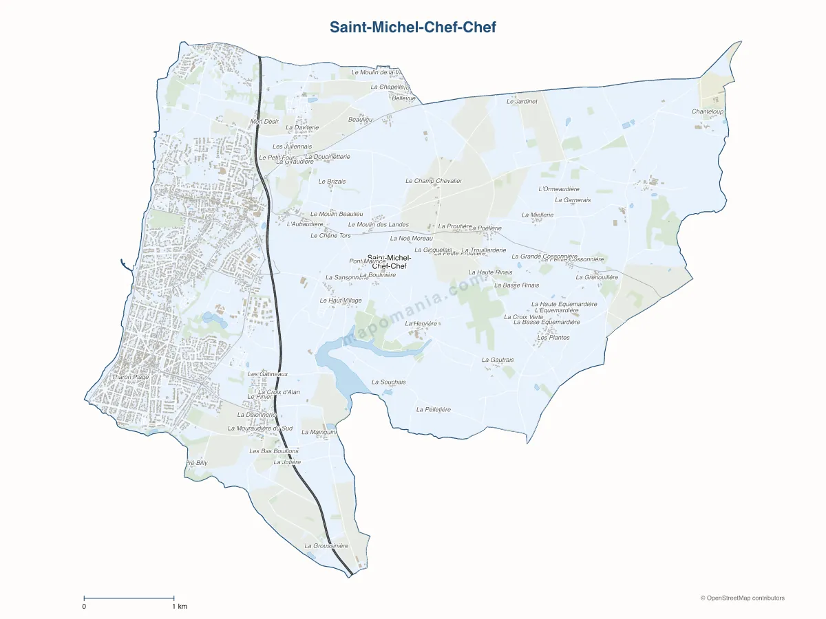 Carte de Saint-Michel-Chef-Chef à personnaliser