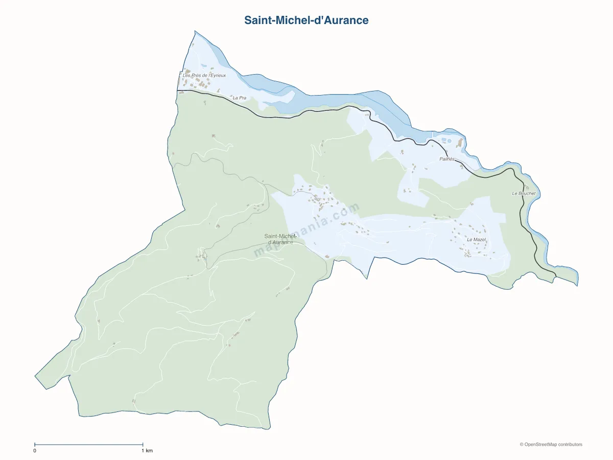Carte de Saint-Michel-d'Aurance à personnaliser