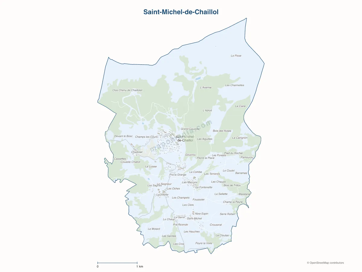 Carte de Saint-Michel-de-Chaillol à personnaliser