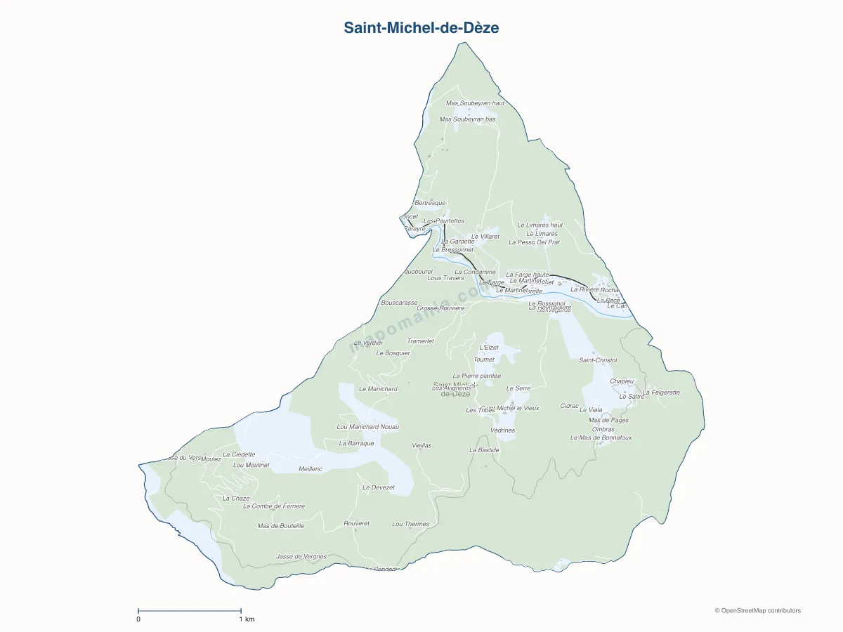 Carte de Saint-Michel-de-Dèze à personnaliser