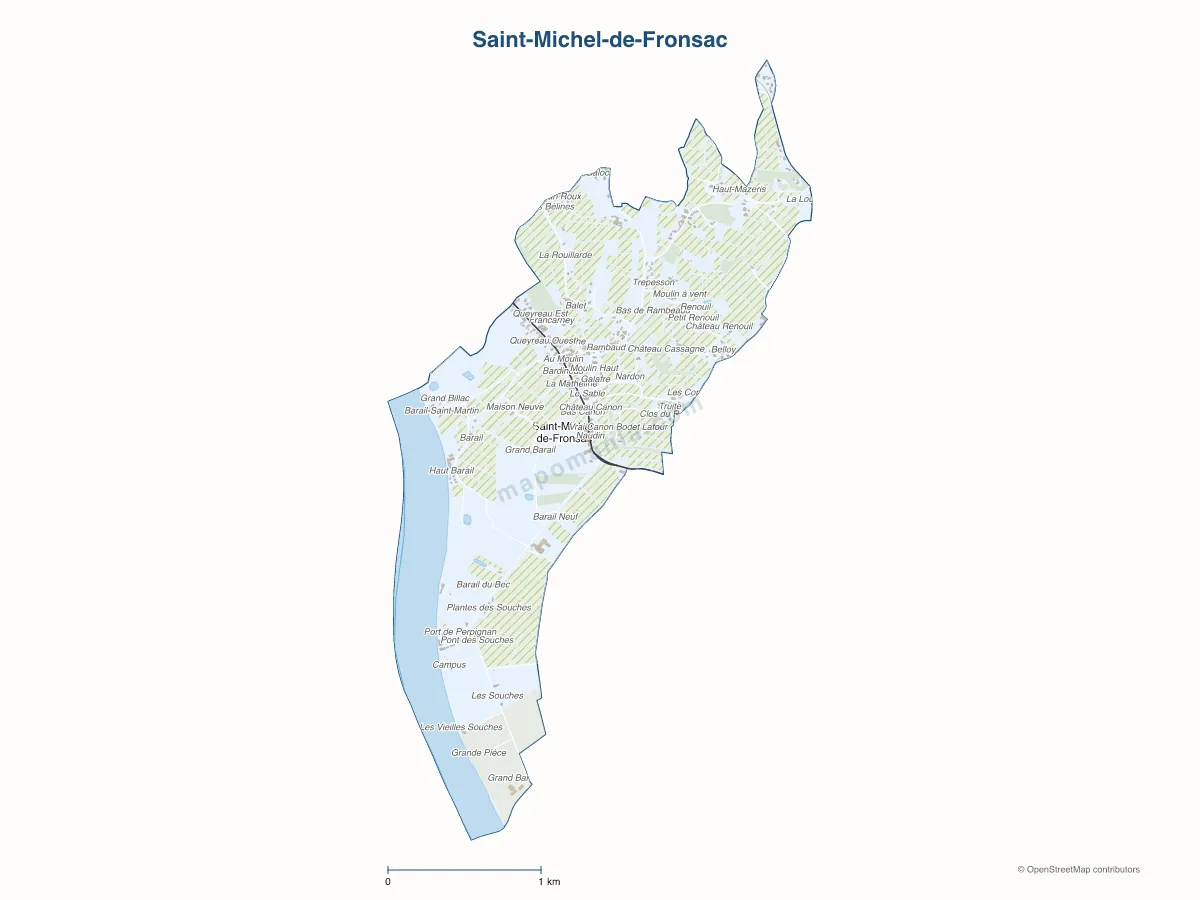 Carte de Saint-Michel-de-Fronsac à personnaliser
