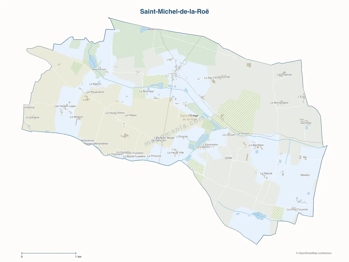 Carte de Saint-Michel-de-la-Roë à personnaliser