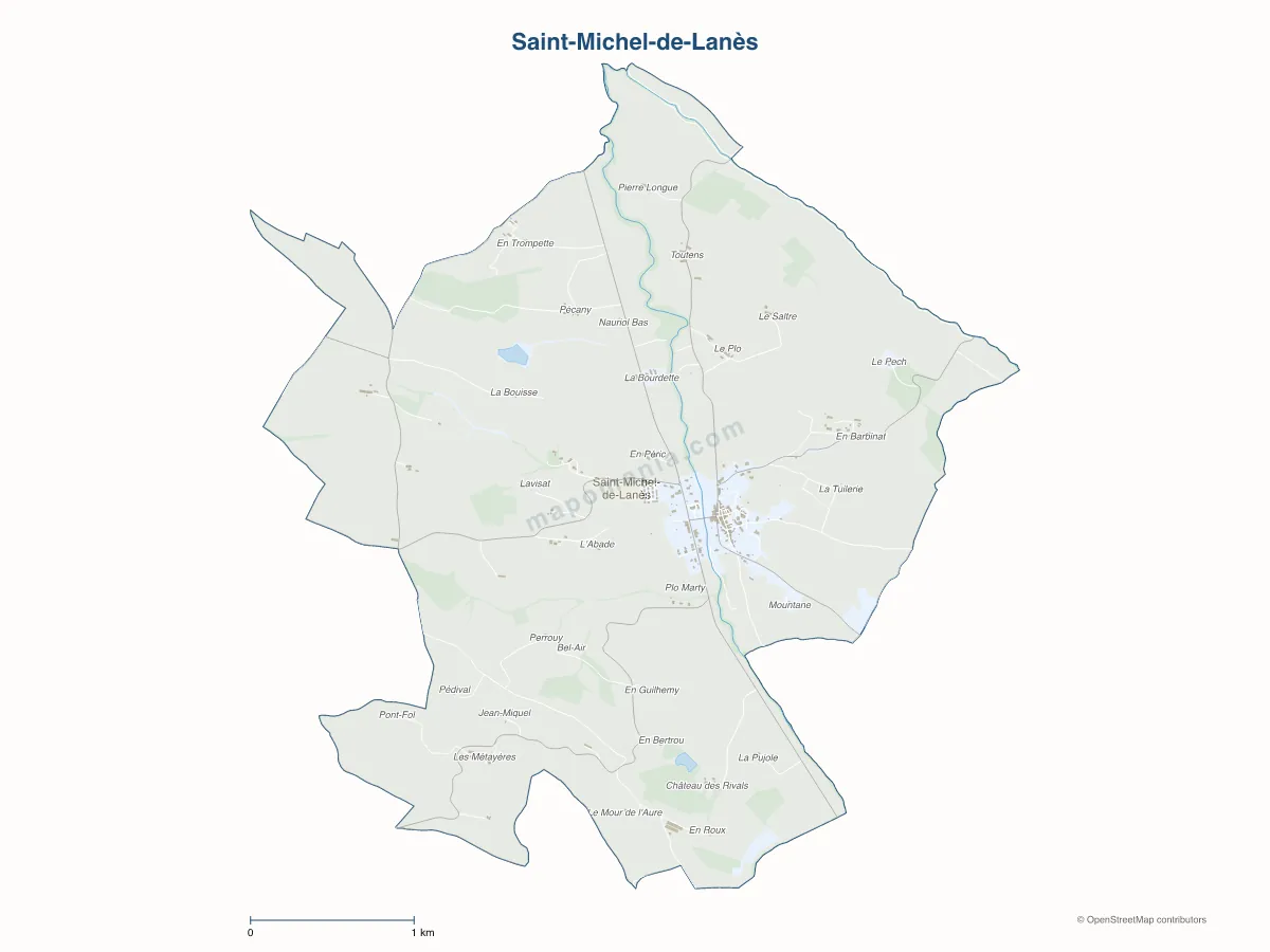 Carte de Saint-Michel-de-Lanès à personnaliser
