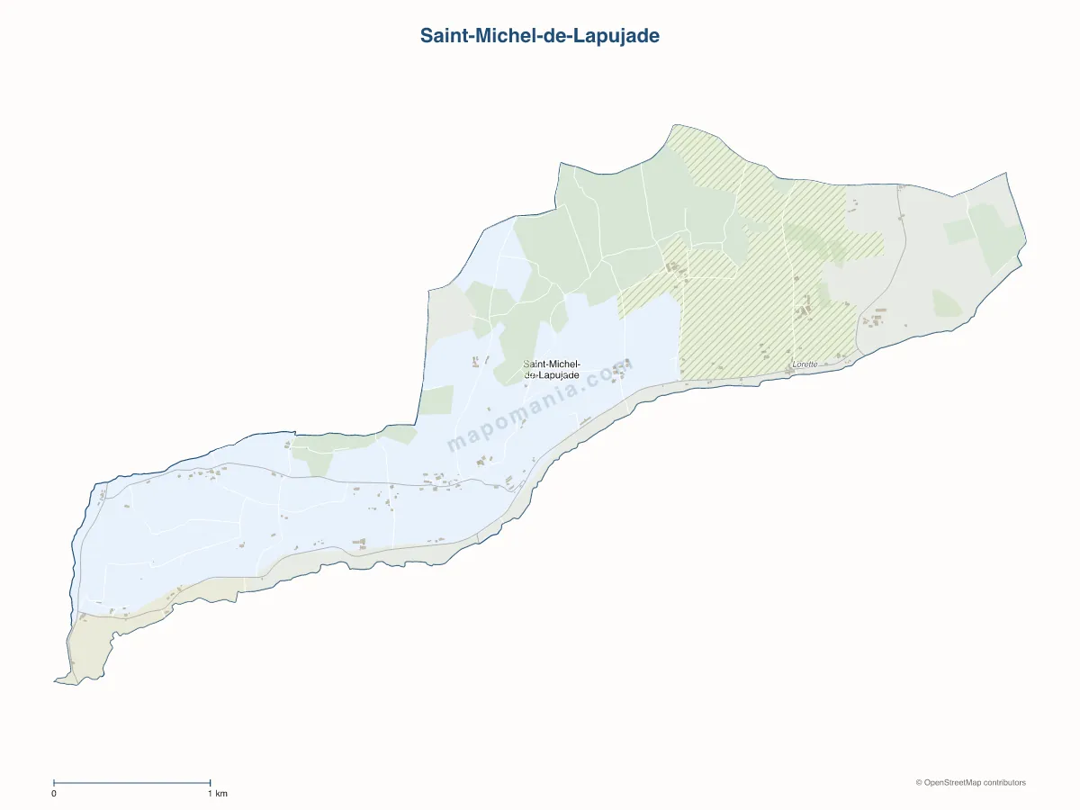 Carte de Saint-Michel-de-Lapujade à personnaliser