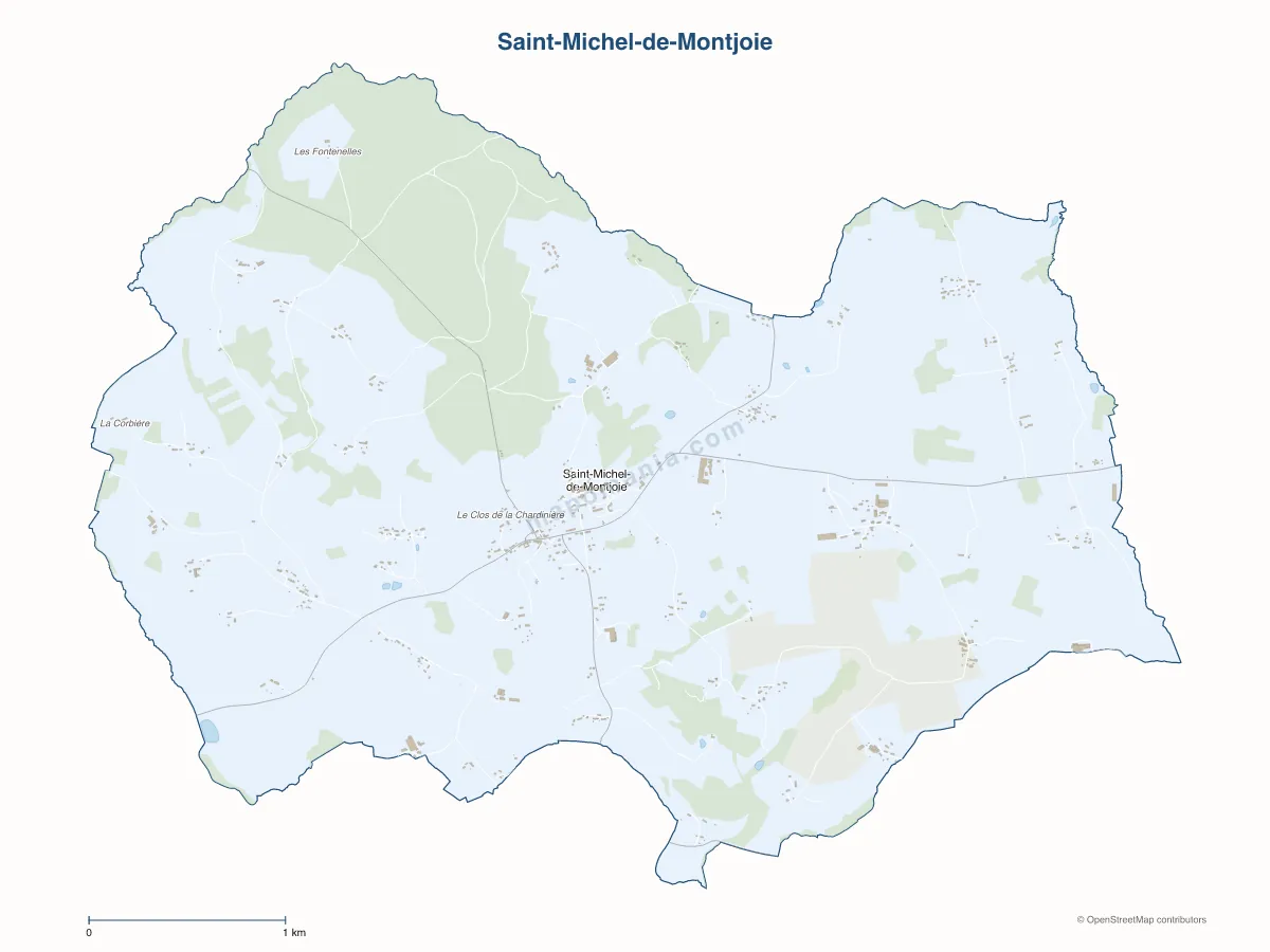 Carte de Saint-Michel-de-Montjoie à personnaliser
