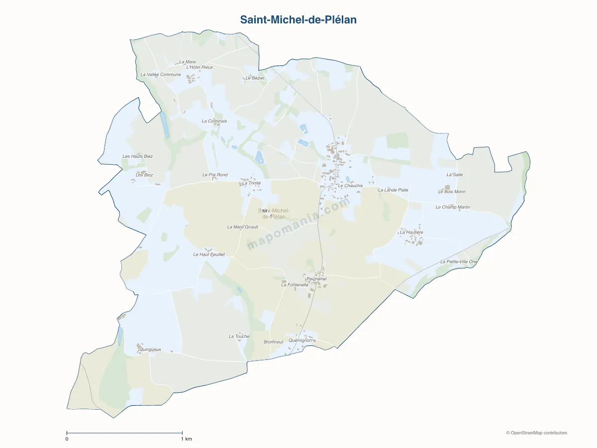 Carte de Saint-Michel-de-Plélan à personnaliser