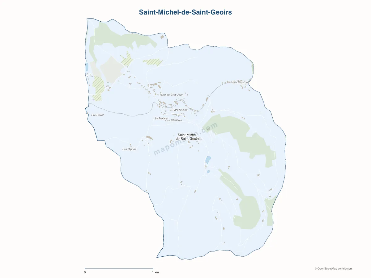 Carte de Saint-Michel-de-Saint-Geoirs à personnaliser