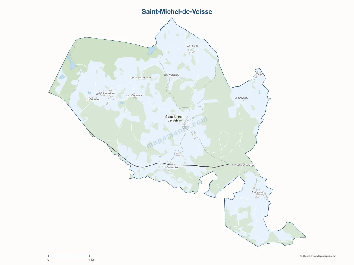 Carte de Saint-Michel-de-Veisse à personnaliser