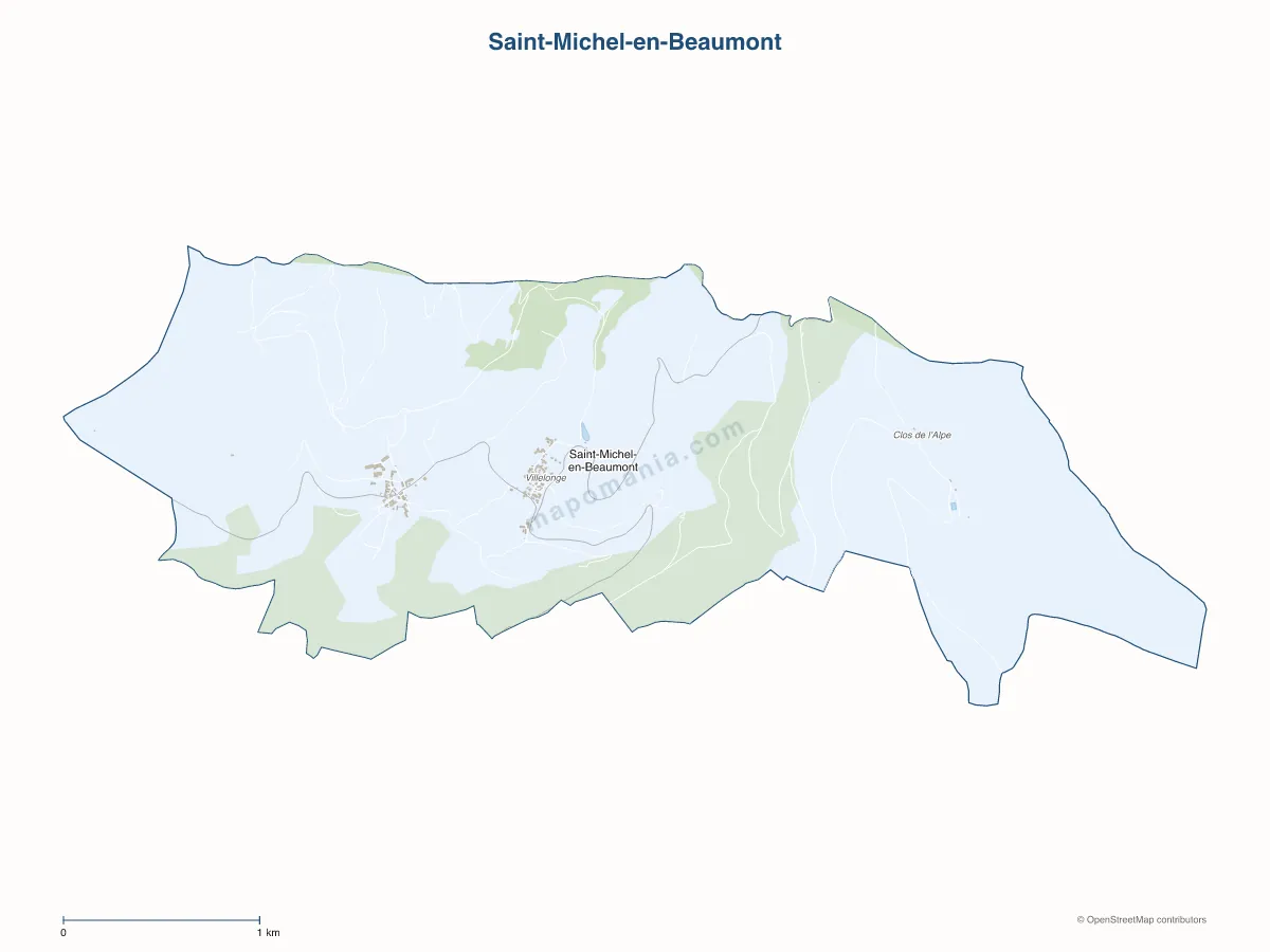 Carte de Saint-Michel-en-Beaumont à personnaliser