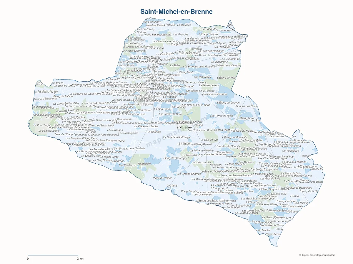 Carte de Saint-Michel-en-Brenne à personnaliser
