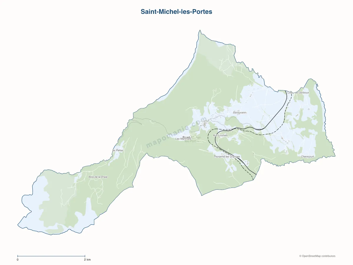Carte de Saint-Michel-les-Portes à personnaliser