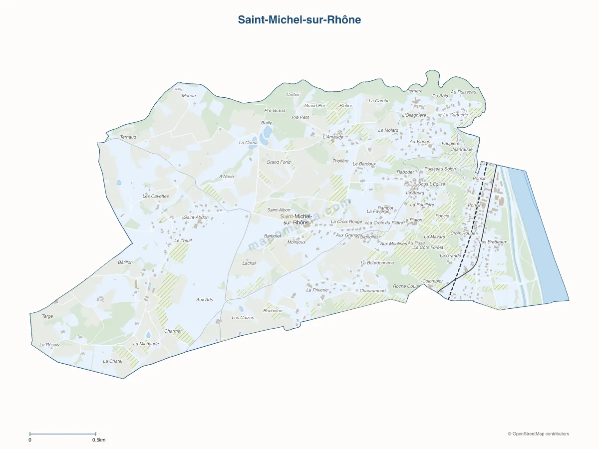 Carte de Saint-Michel-sur-Rhône à personnaliser