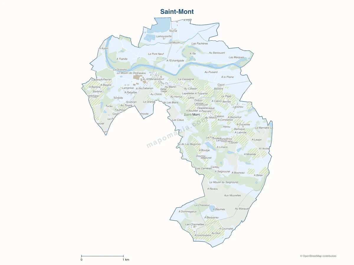 Carte de Saint-Mont à personnaliser