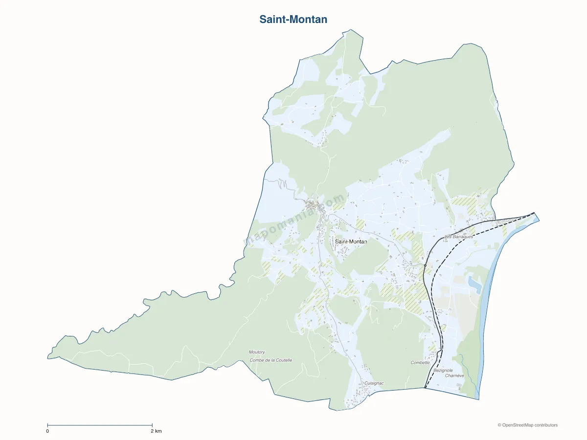 Carte de Saint-Montan à personnaliser