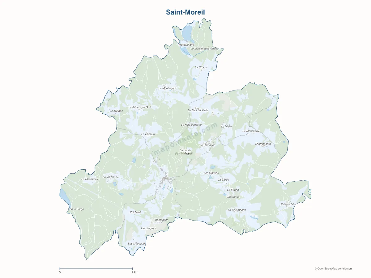 Carte de Saint-Moreil à personnaliser