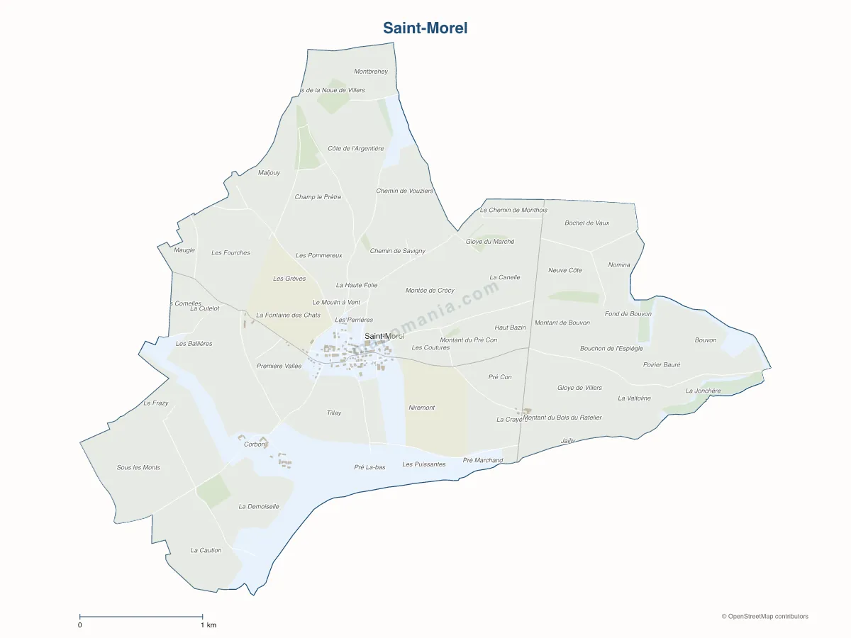 Carte de Saint-Morel à personnaliser