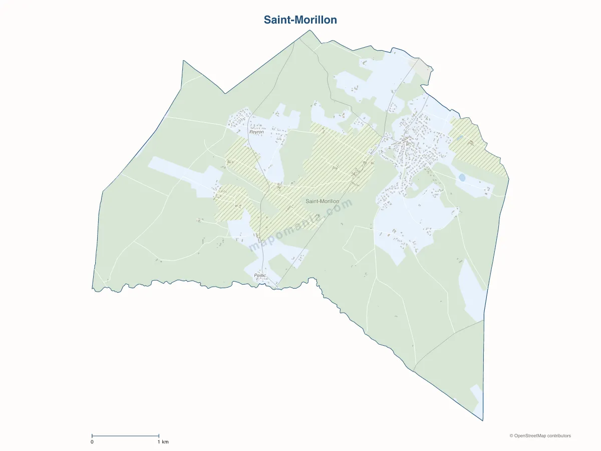 Carte de Saint-Morillon à personnaliser