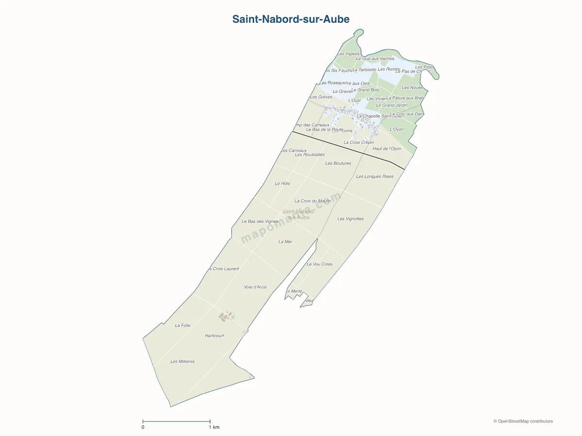 Carte de Saint-Nabord-sur-Aube à personnaliser