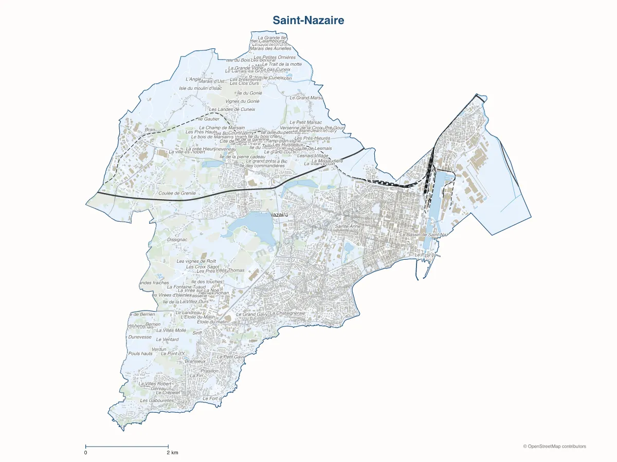 Carte de Saint-Nazaire à personnaliser