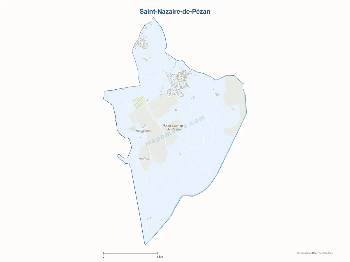 Carte de Saint-Nazaire-de-Pézan à personnaliser