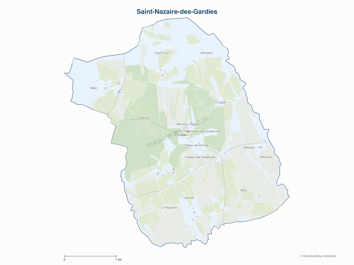 Carte de Saint-Nazaire-des-Gardies à personnaliser