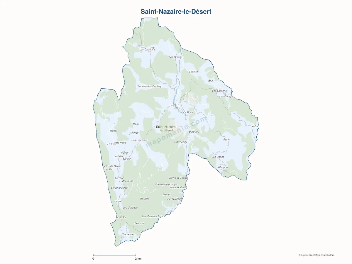 Carte de Saint-Nazaire-le-Désert à personnaliser