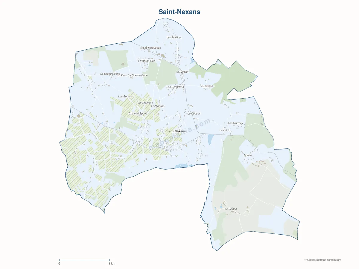 Carte de Saint-Nexans à personnaliser