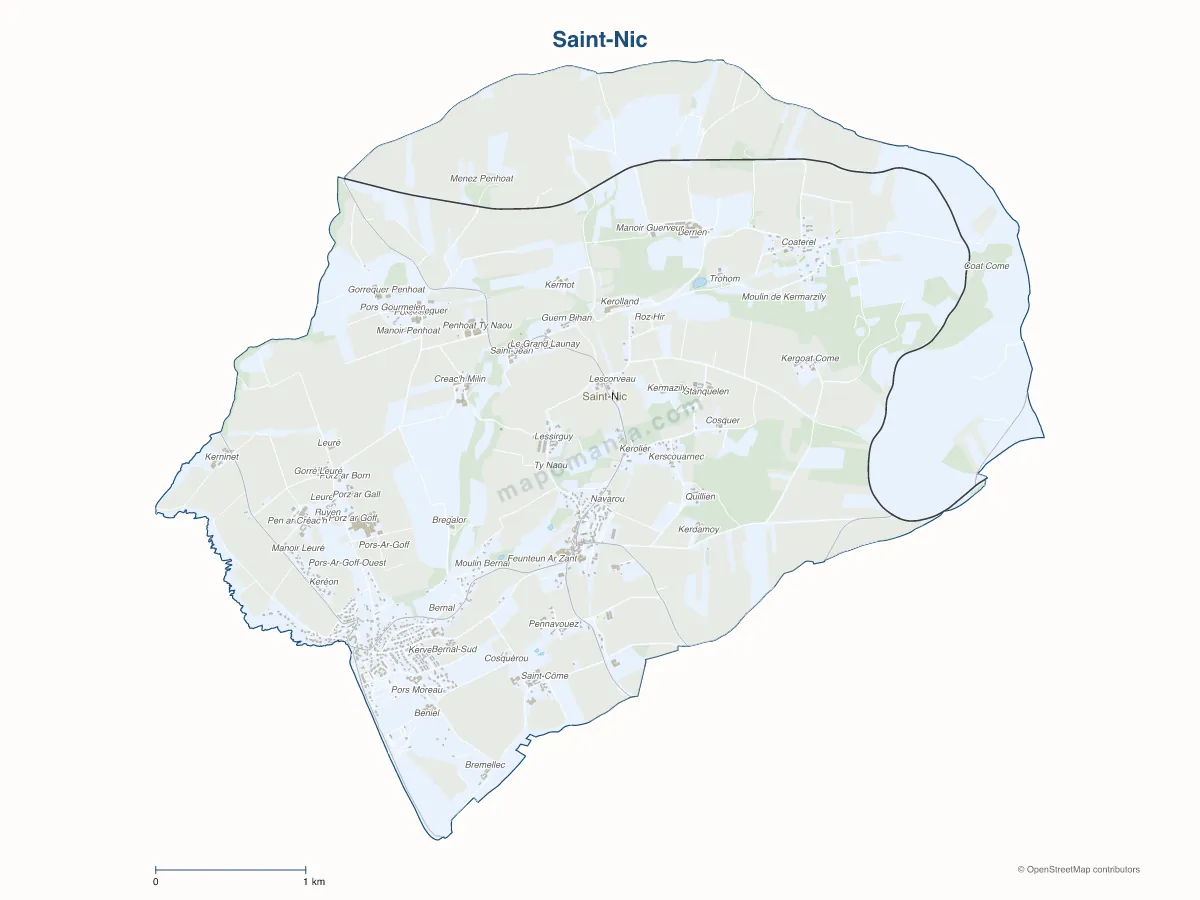 Carte de Saint-Nic à personnaliser