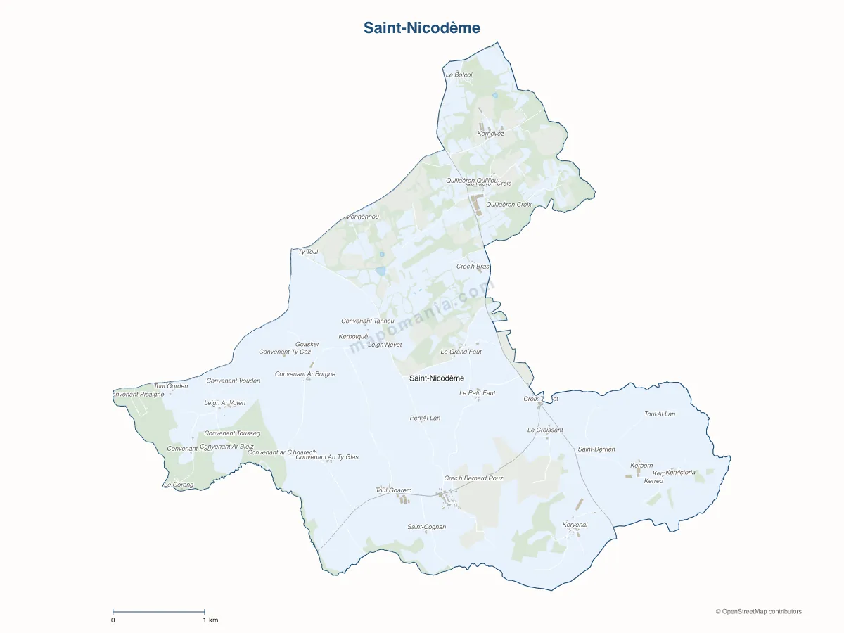 Carte de Saint-Nicodème à personnaliser