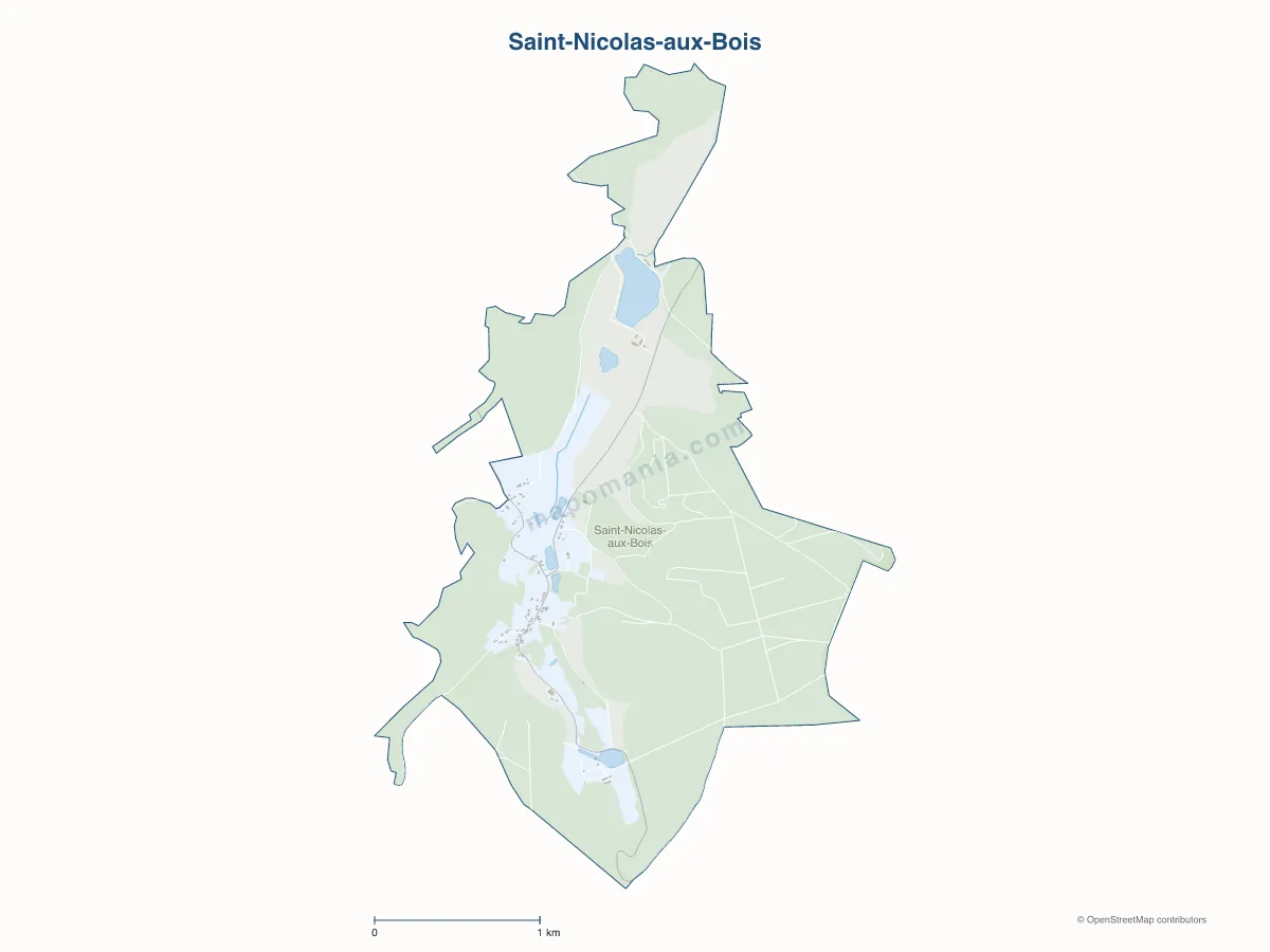 Carte de Saint-Nicolas-aux-Bois à personnaliser