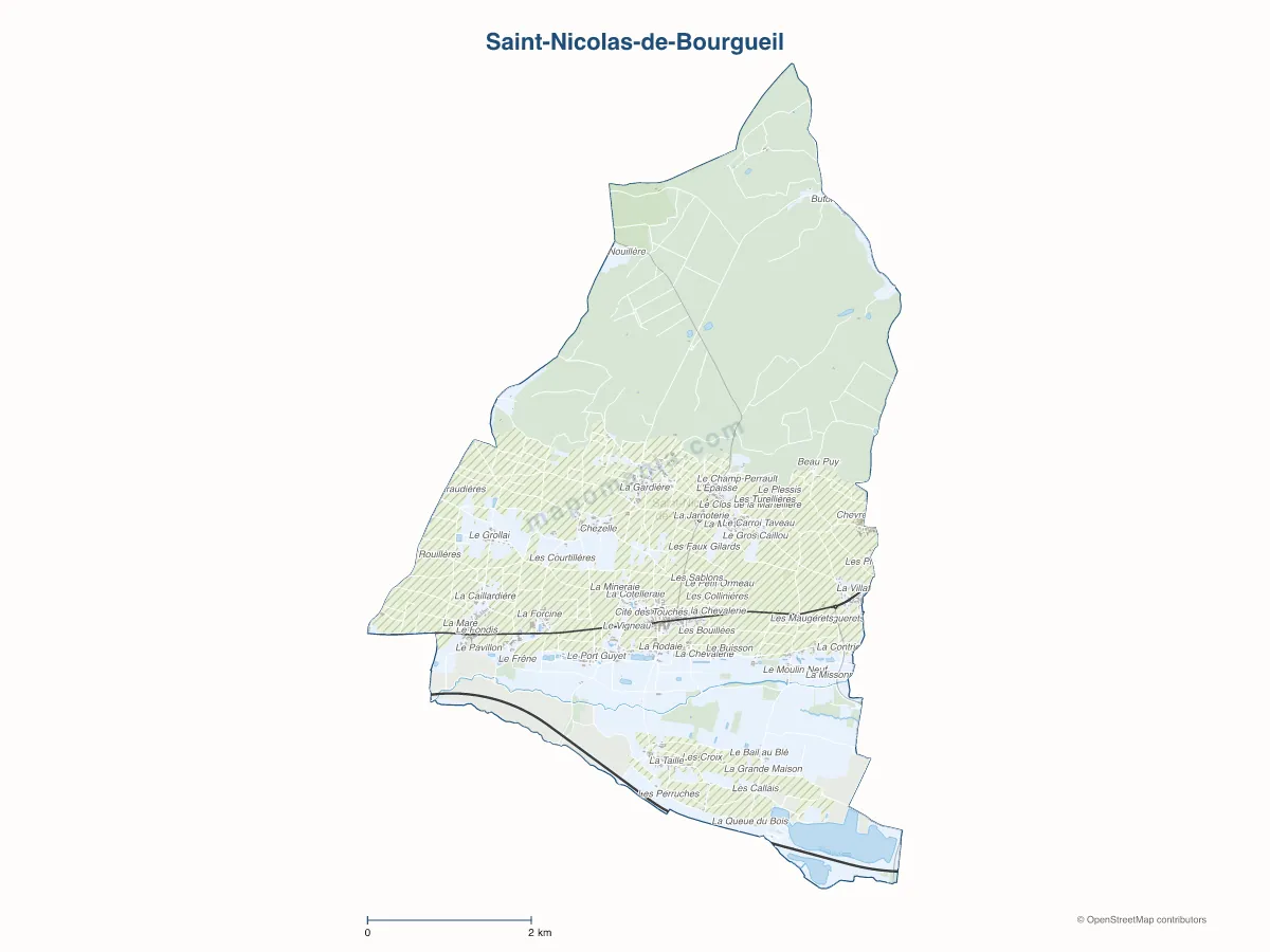 Carte de Saint-Nicolas-de-Bourgueil à personnaliser