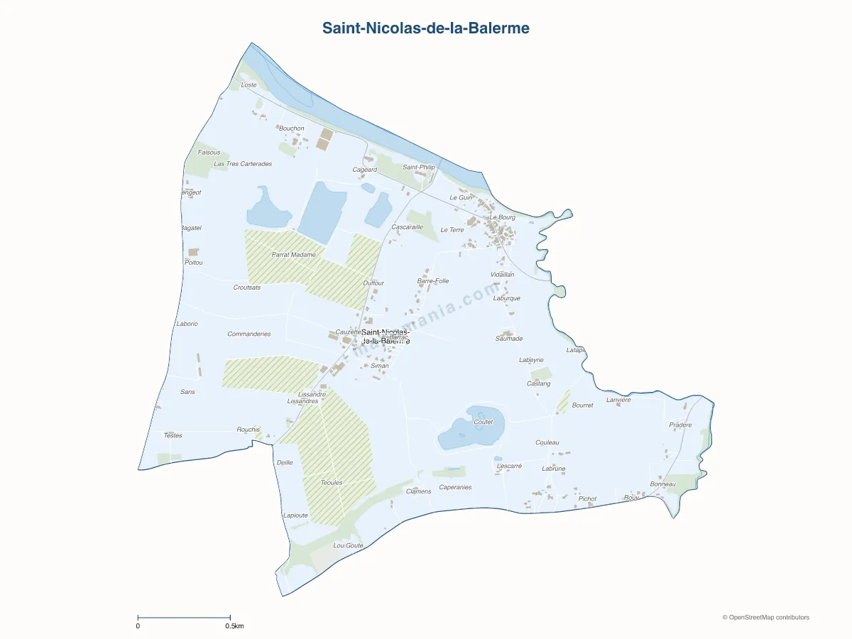 Carte de Saint-Nicolas-de-la-Balerme à personnaliser
