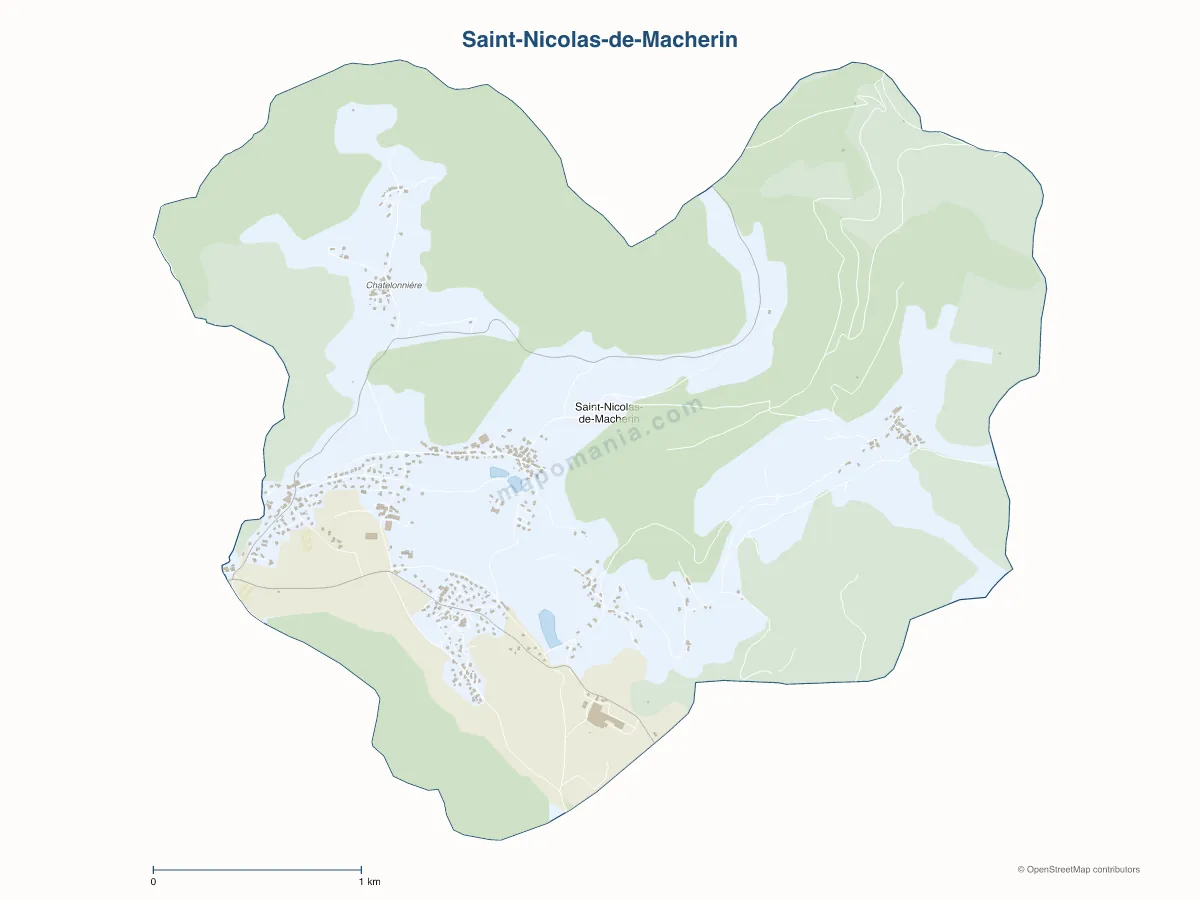 Carte de Saint-Nicolas-de-Macherin à personnaliser