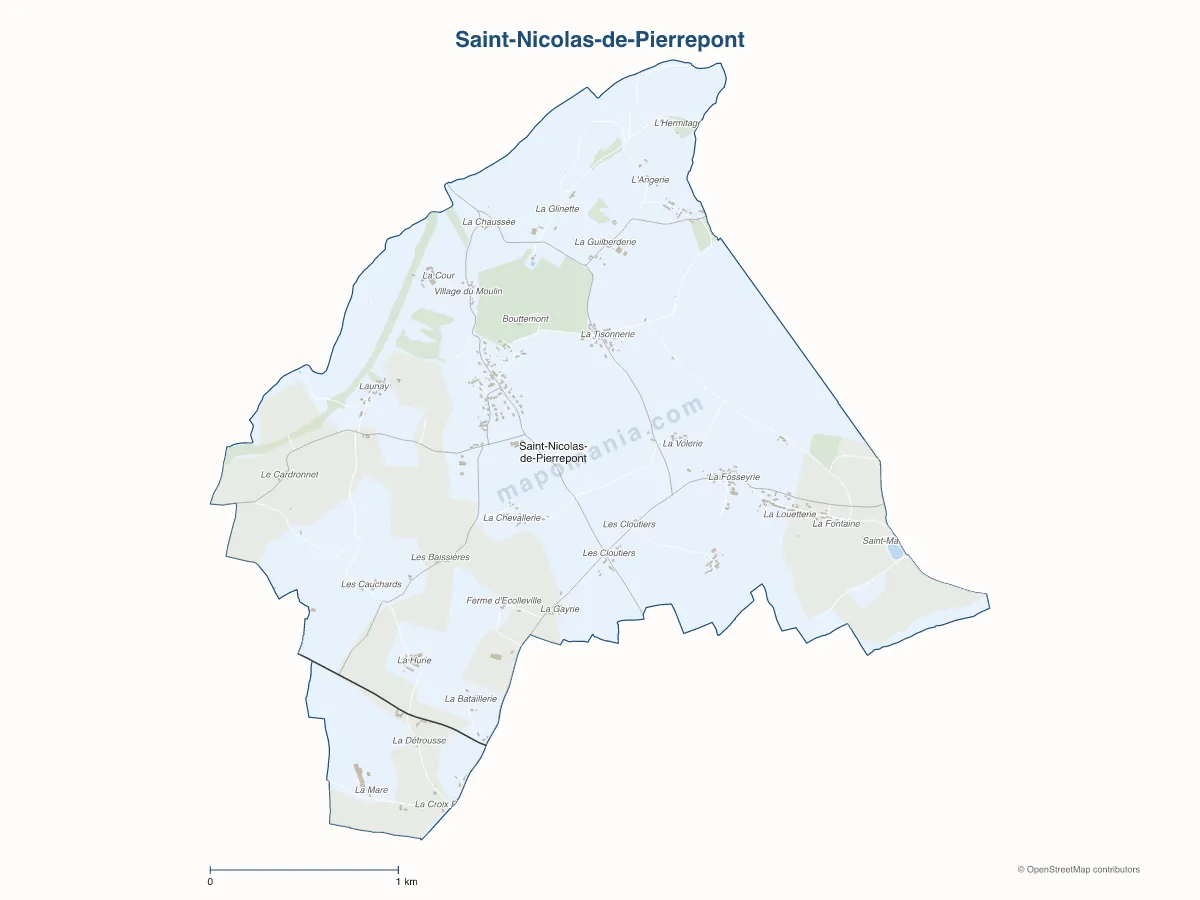 Carte de Saint-Nicolas-de-Pierrepont à personnaliser