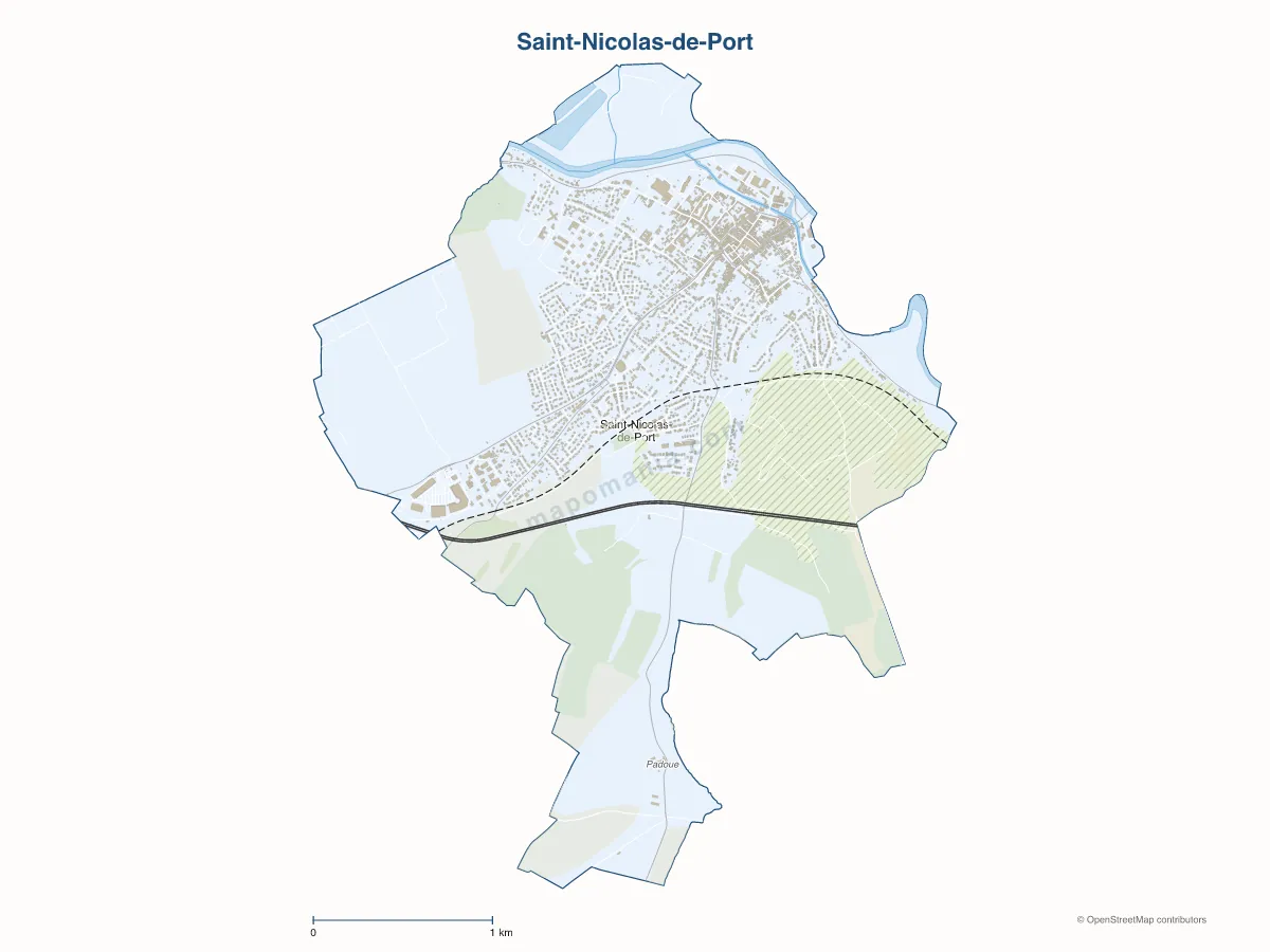 Carte de Saint-Nicolas-de-Port à personnaliser