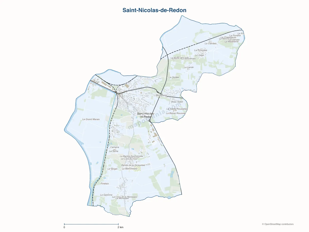 Carte de Saint-Nicolas-de-Redon à personnaliser