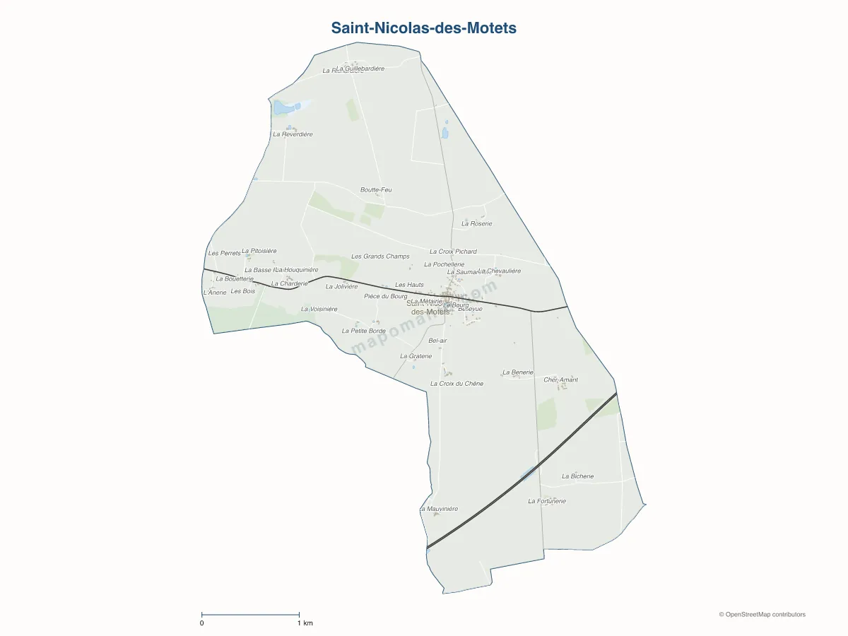 Carte de Saint-Nicolas-des-Motets à personnaliser