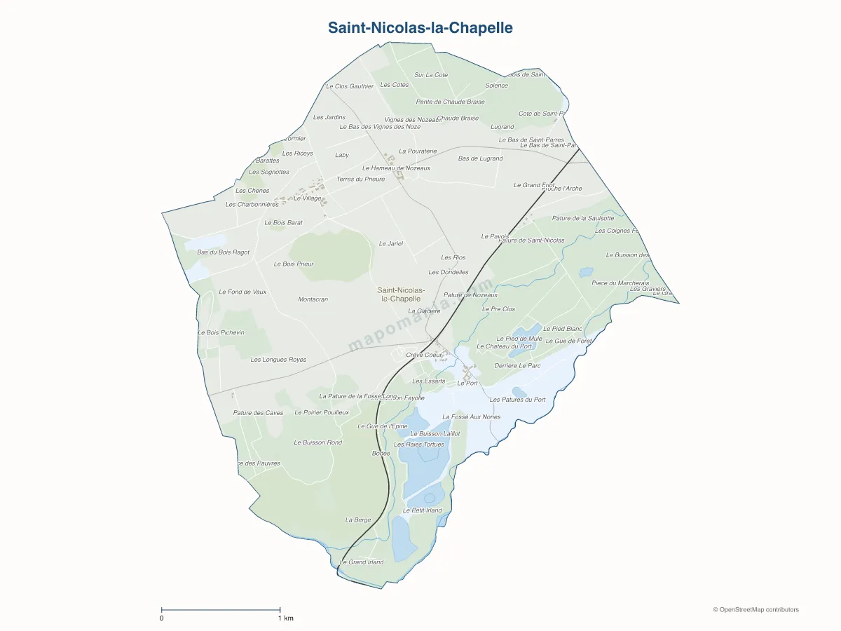 Carte de Saint-Nicolas-la-Chapelle à personnaliser