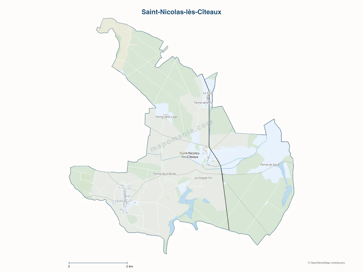 Carte de Saint-Nicolas-lès-Cîteaux à personnaliser