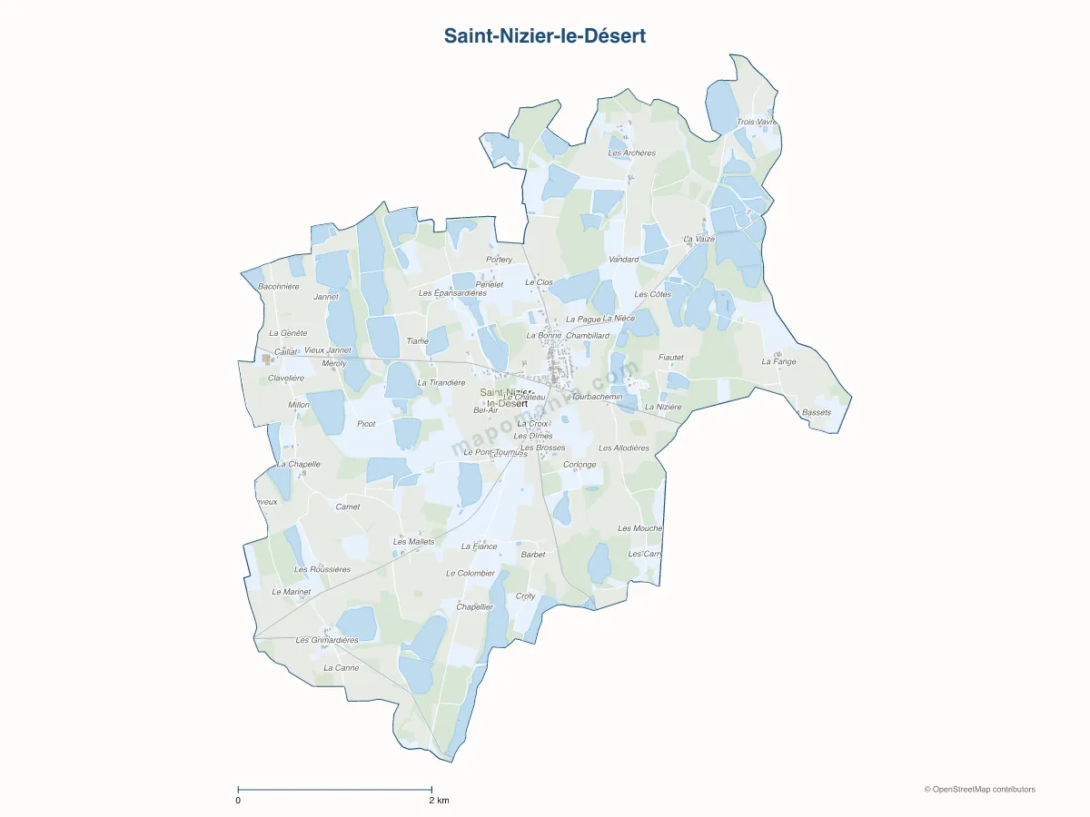 Carte de Saint-Nizier-le-Désert à personnaliser