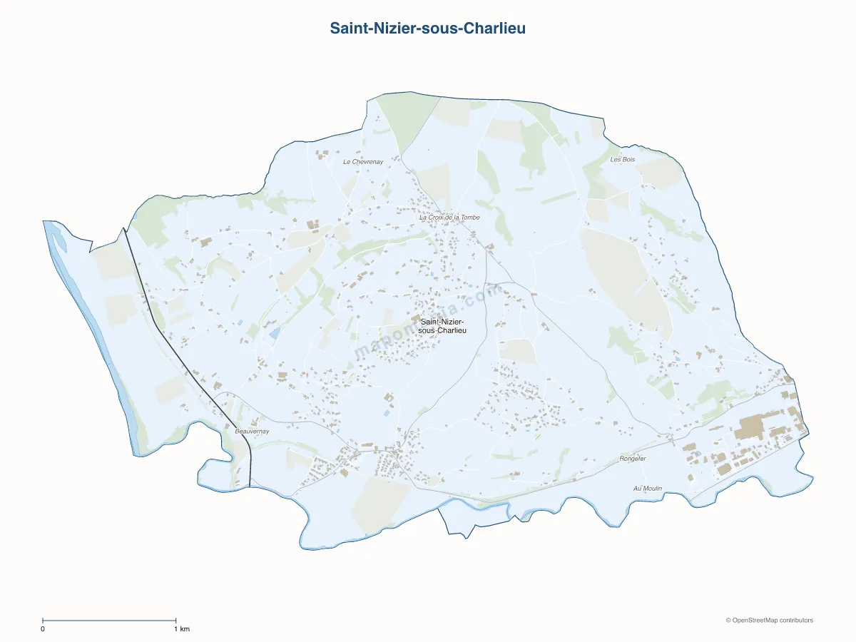 Carte de Saint-Nizier-sous-Charlieu à personnaliser