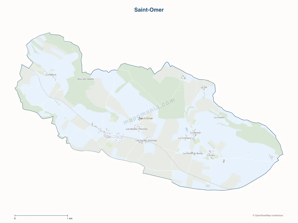 Carte de Saint-Omer à personnaliser