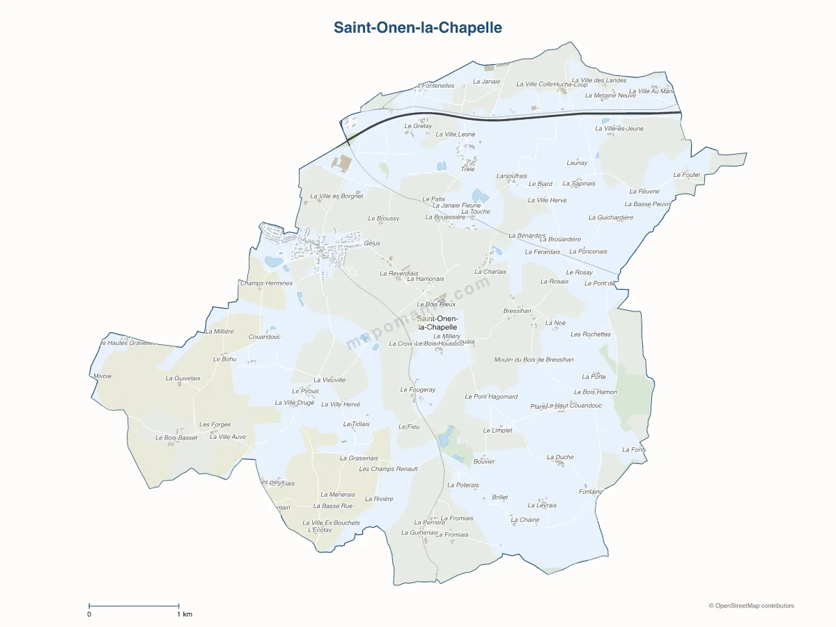 Carte de Saint-Onen-la-Chapelle à personnaliser